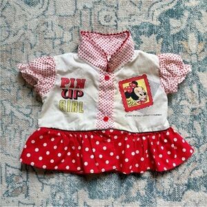 VINTAGE 1984 Disney Babies Minnie Mouse Pin Up Girl Shirt Costume Newborn-6M